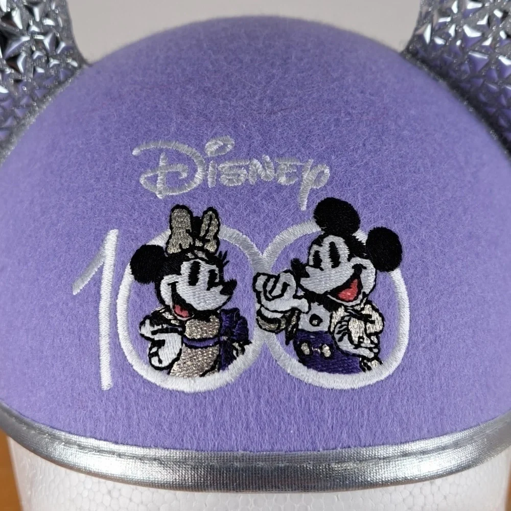 Disney Parks Disney embroidered 100 years of wonder purple Minnie Mouse ears hat